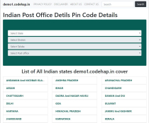 Indian Post Office Pin Code PHP Script Screenshot 2