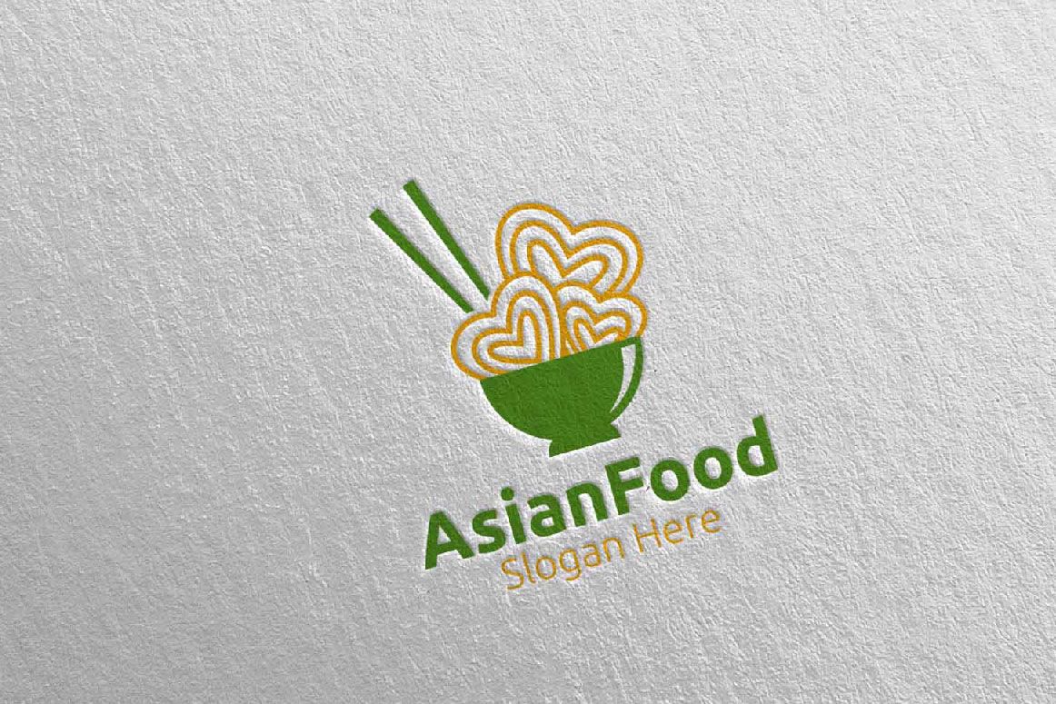 asia food logo for nutrition or supplement concept