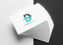 Creative D Letter Blue Wave Logo Design Screenshot 1