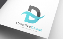Creative D Letter Blue Wave Logo Design Screenshot 3