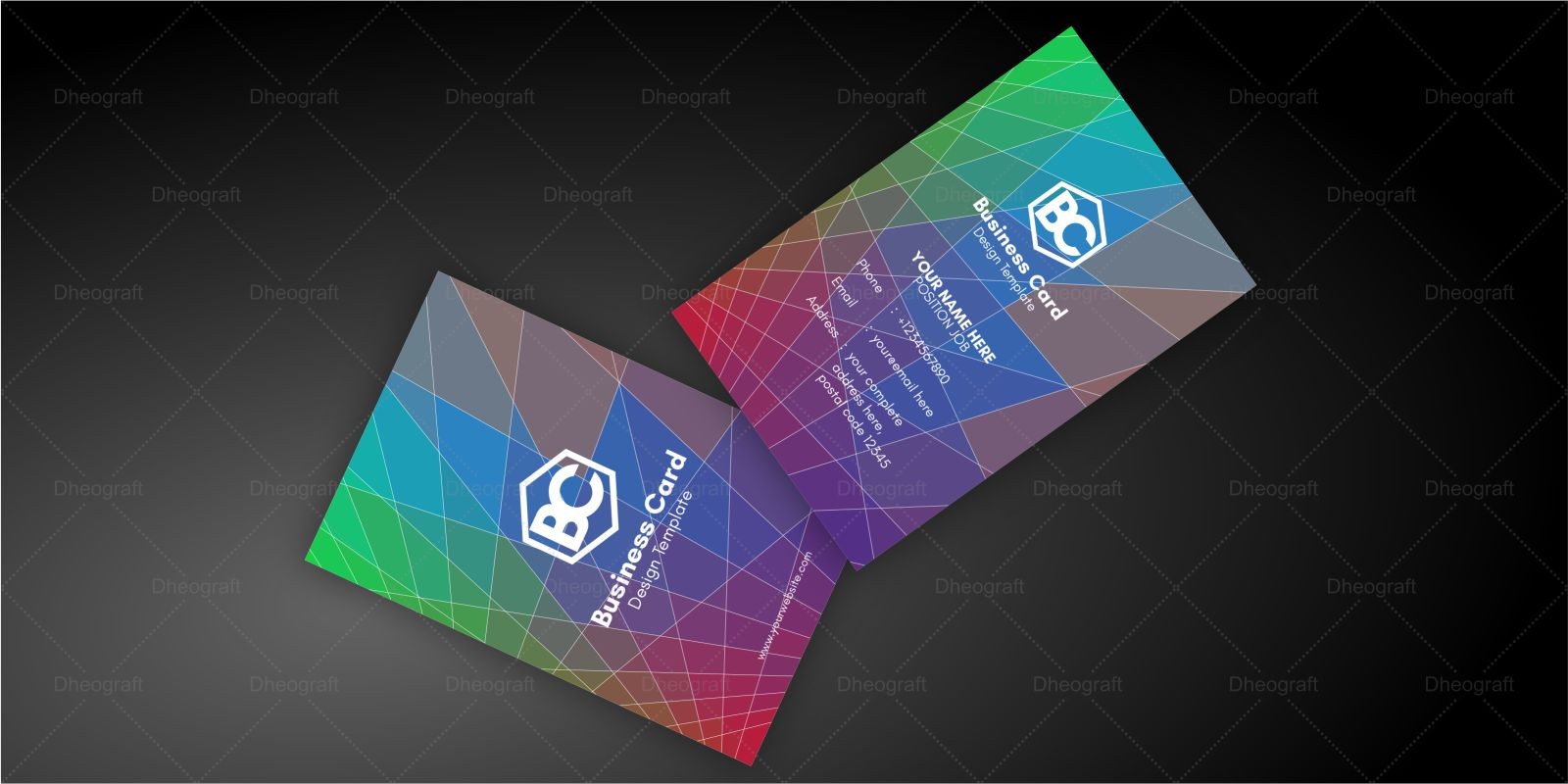 Rectangle Brick Business Card Template