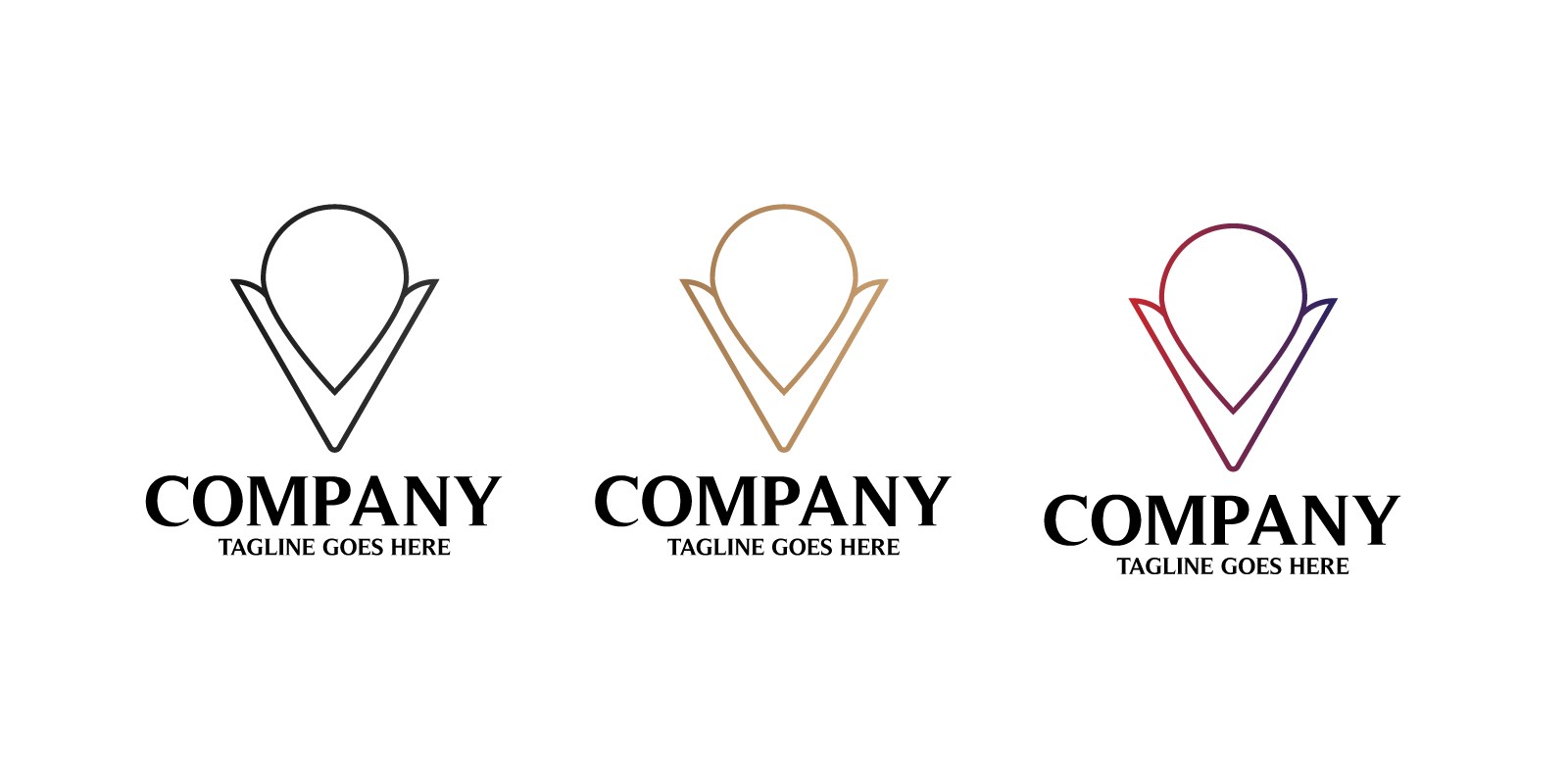 V Location Letter Logo