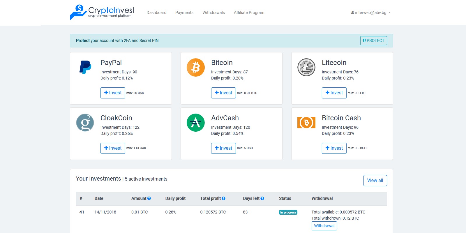 Cryptoinvest Crypto Investment Platform Script - 