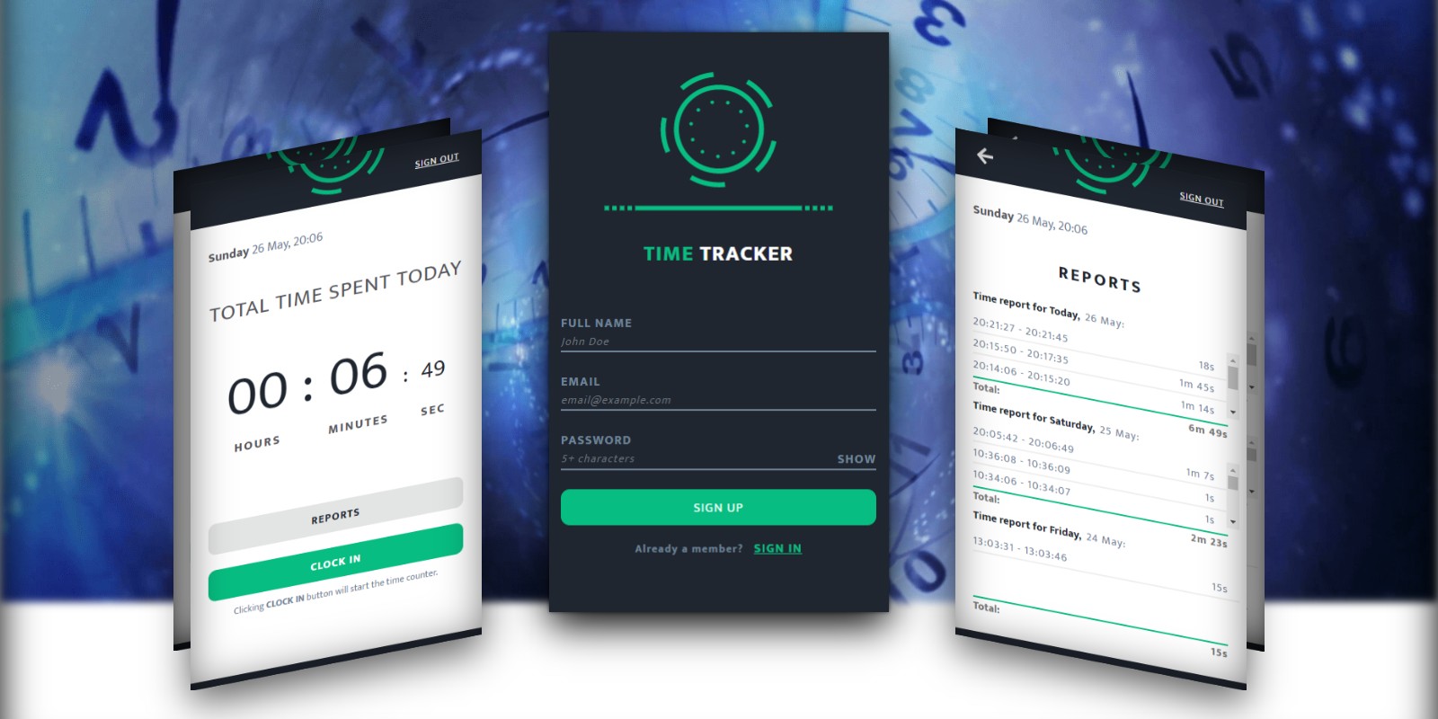 Time Tracker - Node.js