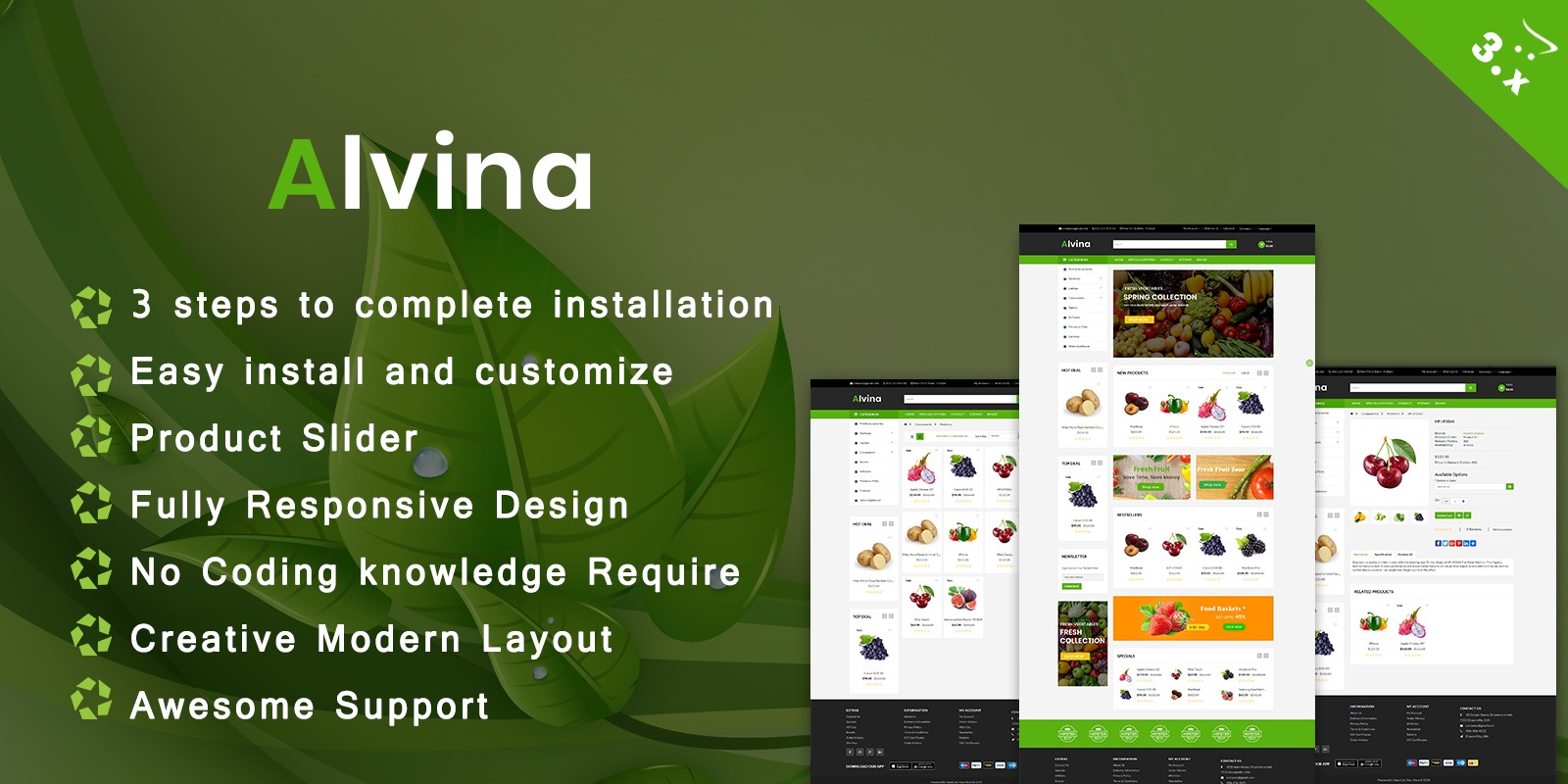 Alvina Organic OpenCart Theme Alvina Organic OpenCart Theme