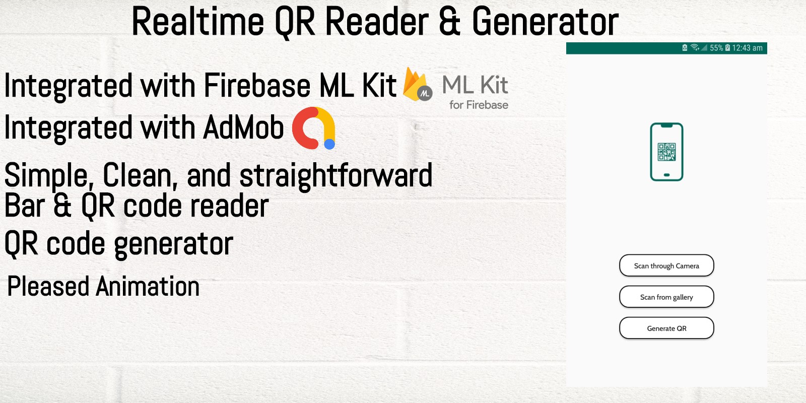 Realtime QR-Bar Code Reader And Generator Android