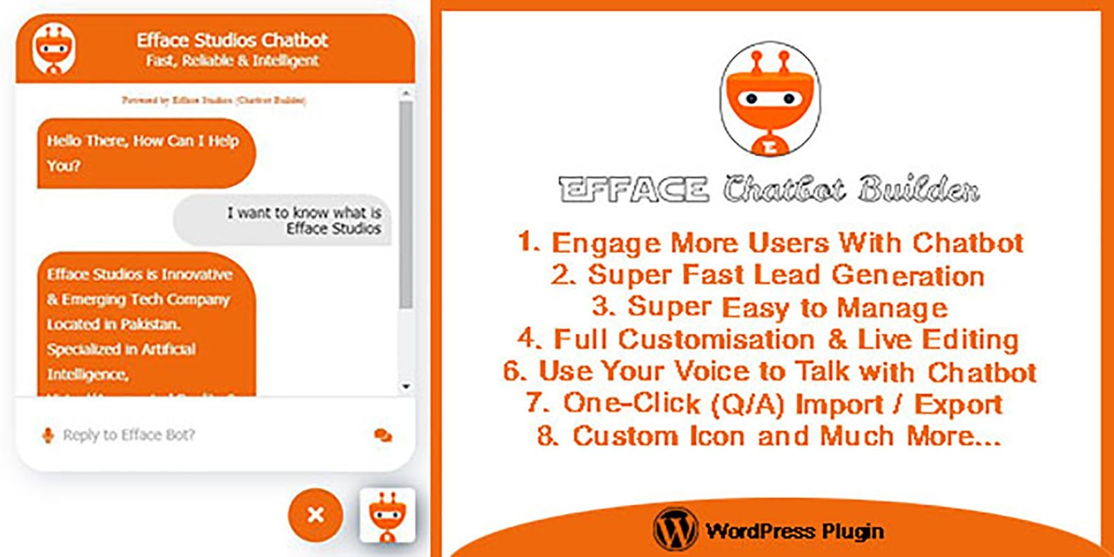 Efface Chatbot Builder For WordPress