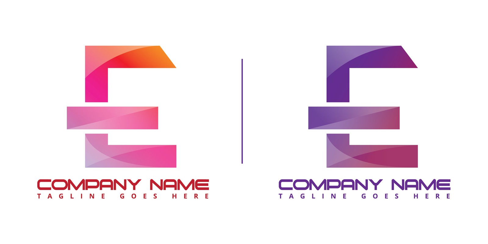 E Logo Vector With Modern Color