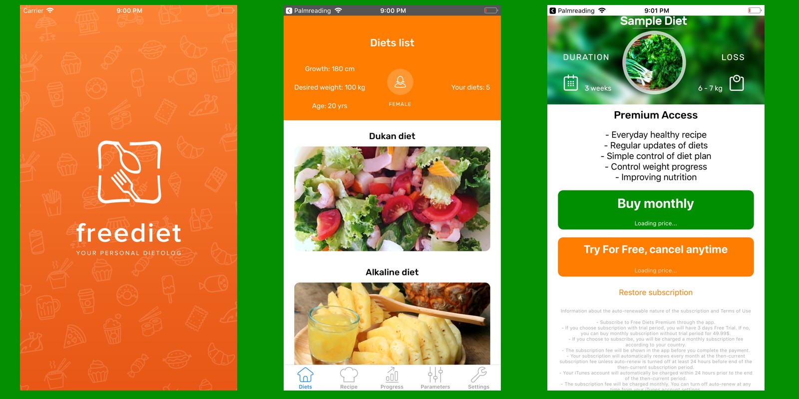 Free diets - iOS Source Code