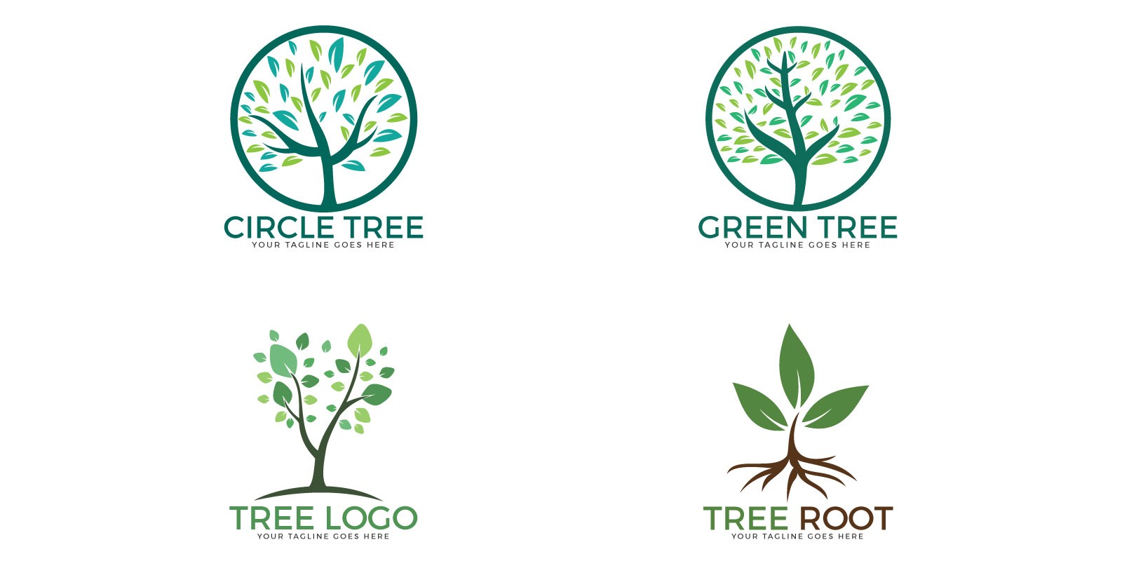 Set Of Tree Logos