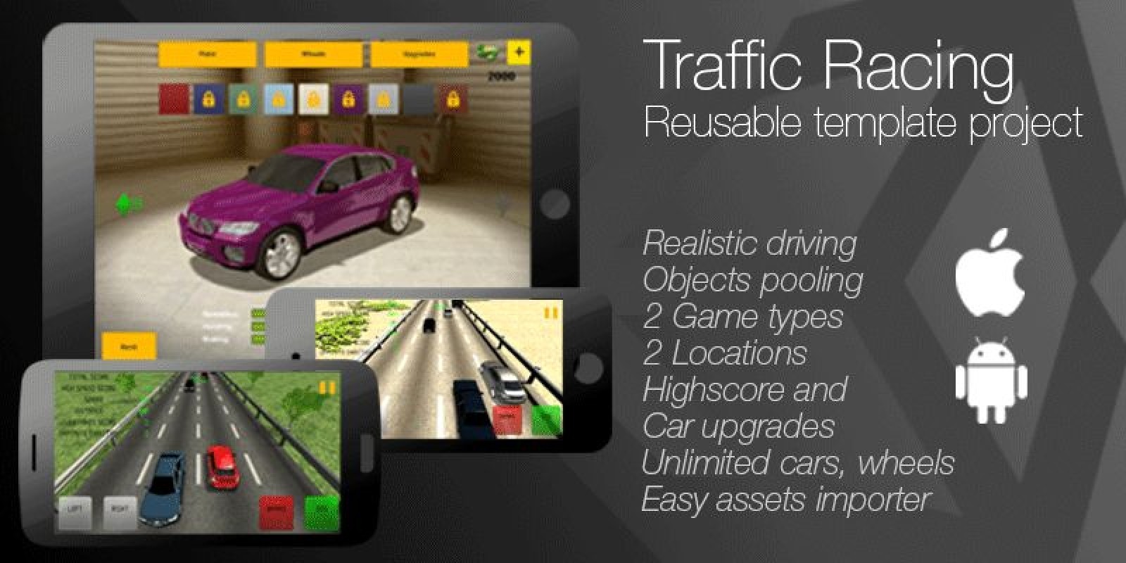 Traffic Racing - Unity Game Source Code