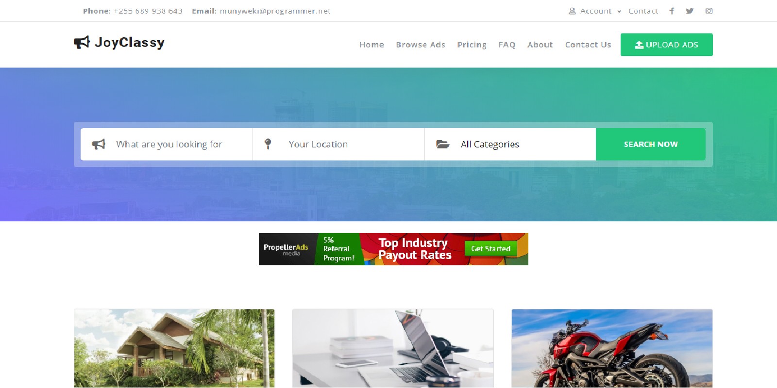 JoyClassy - Complete Classified Ads Script