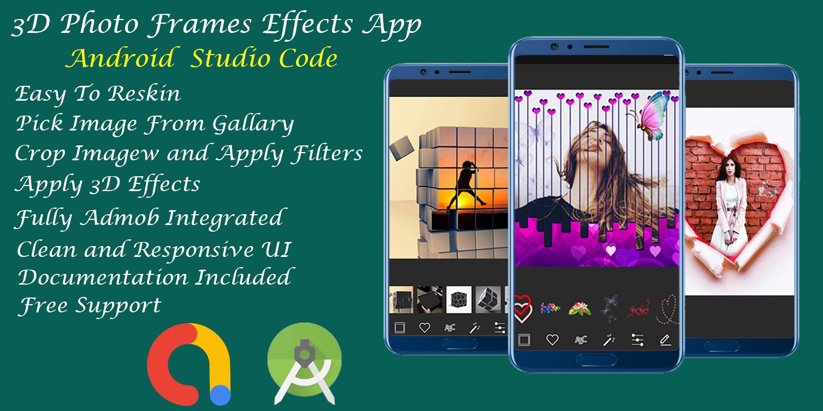 3D Photo Frame Effects App - Android Studio Code