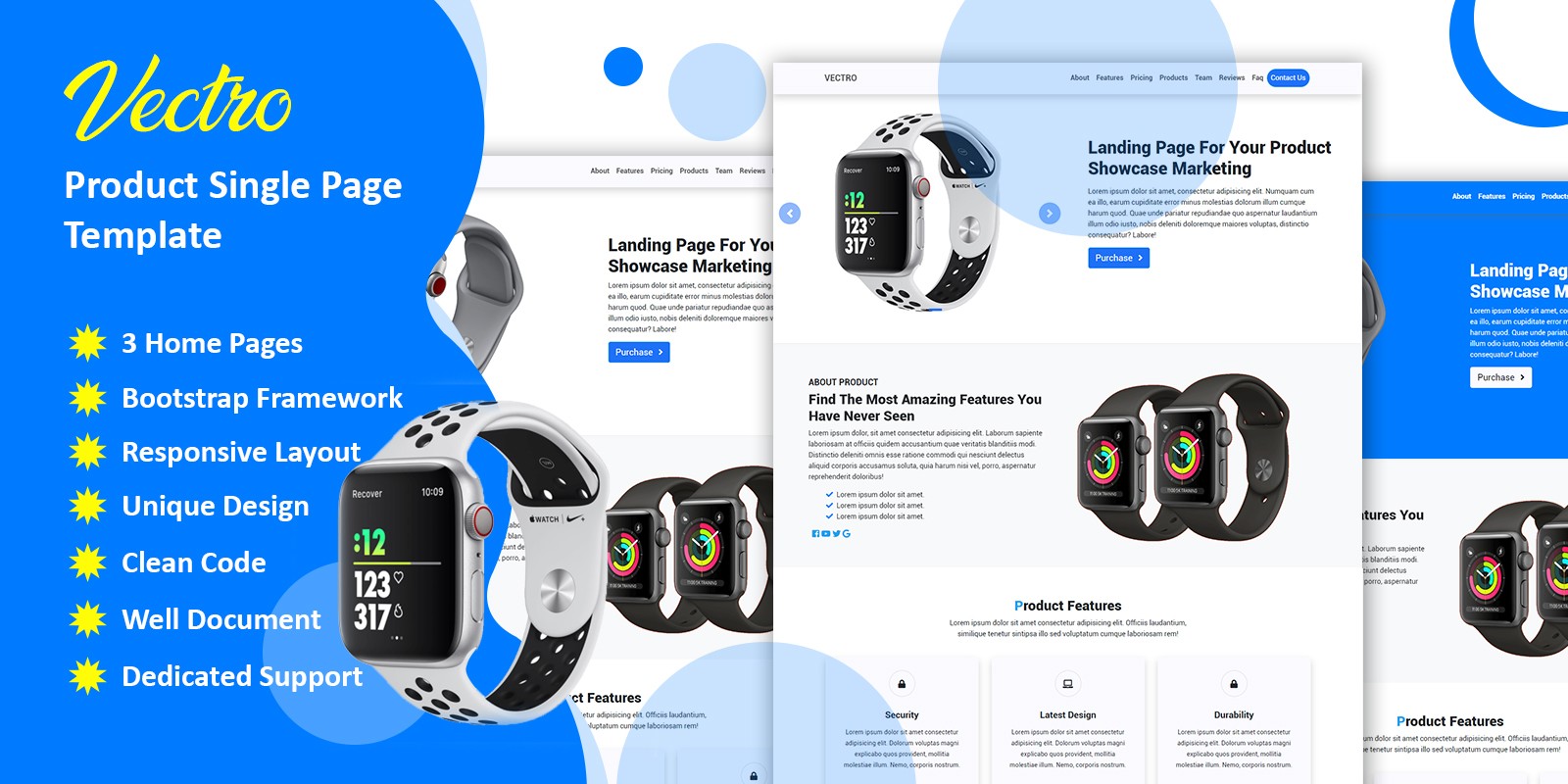 Vectro Product HTML Landing Page