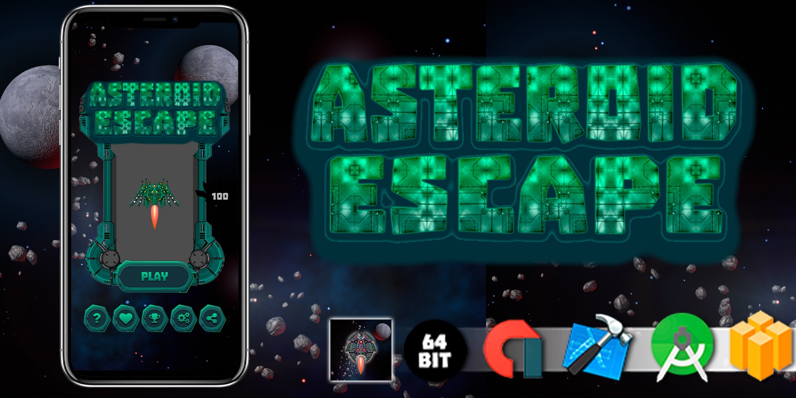 Asteroid Escape - Buildbox Template