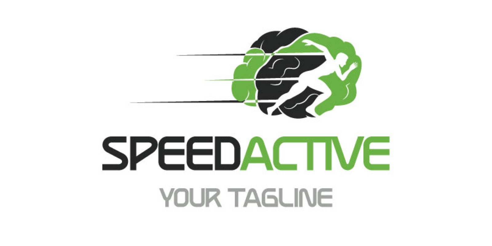 Brain Shape Speed Running Logo