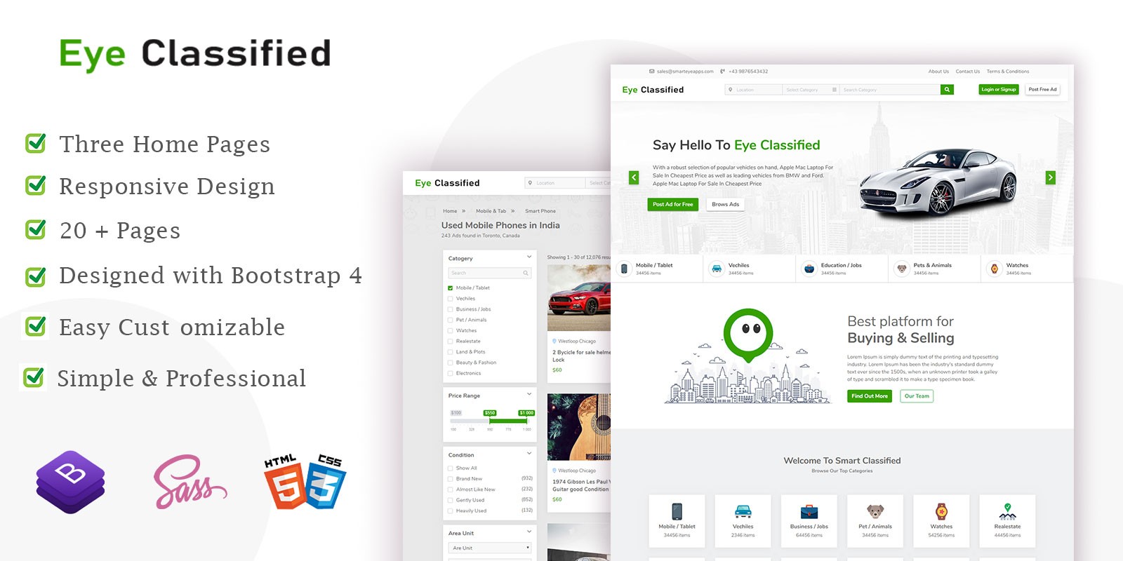 Eye Classified HTML Website Template