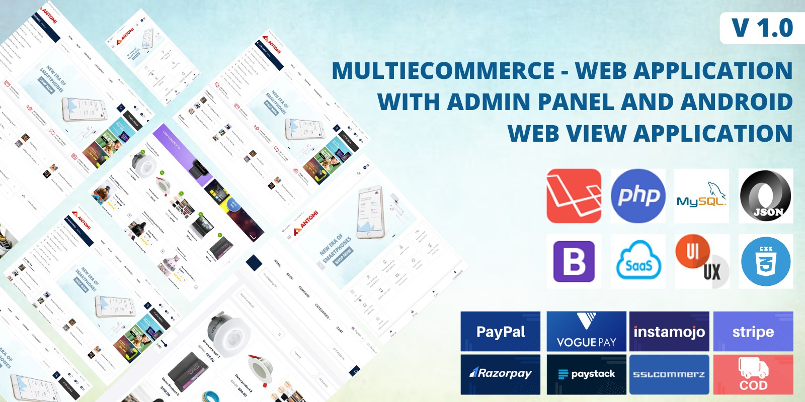 Multi Ecommerce - Web Application And Android App