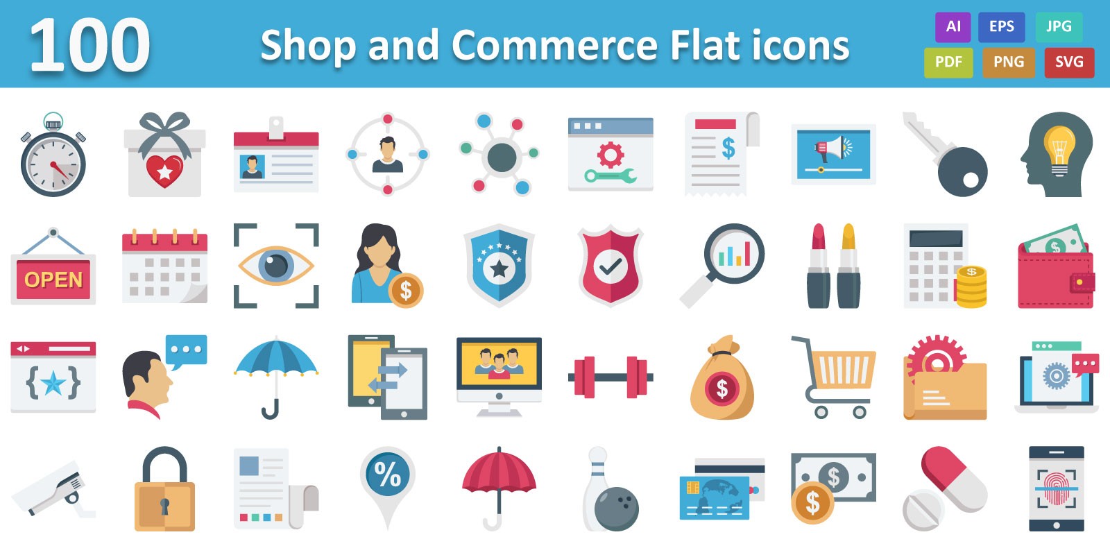 Shop and Commerce Color Vector icon