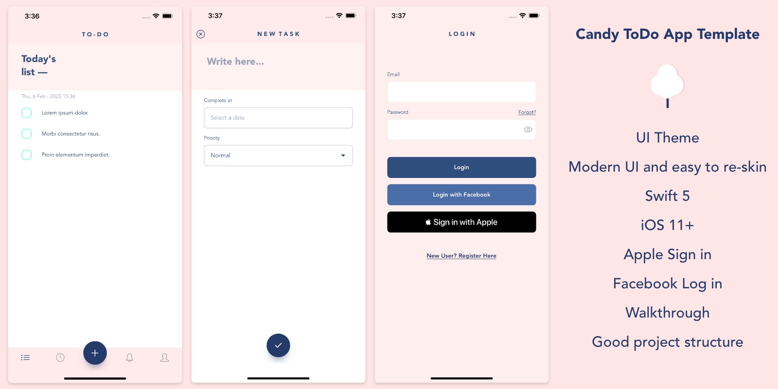 Candy ToDo - iOS Template App