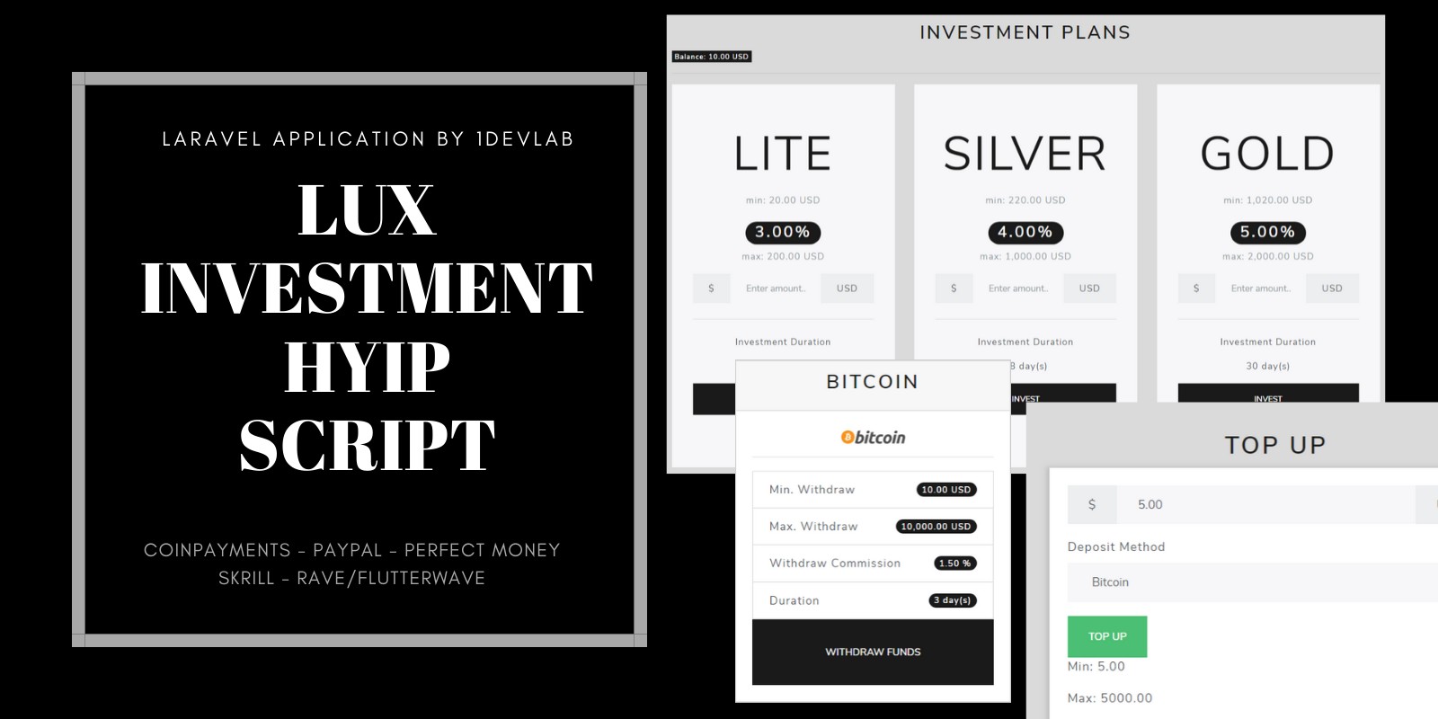 Lux - Investment HYIP Script
