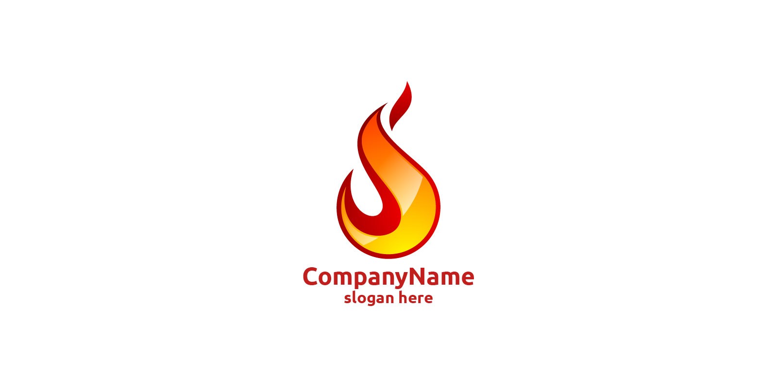 3D Fire Flame Element Logo Design