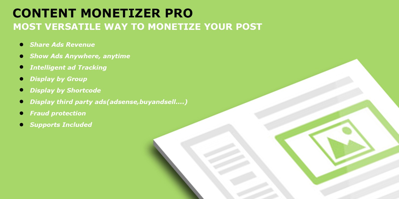 Content Monetizer Pro - WordPress Plugin