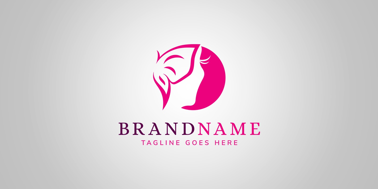 Miss Butterfly Logo Template