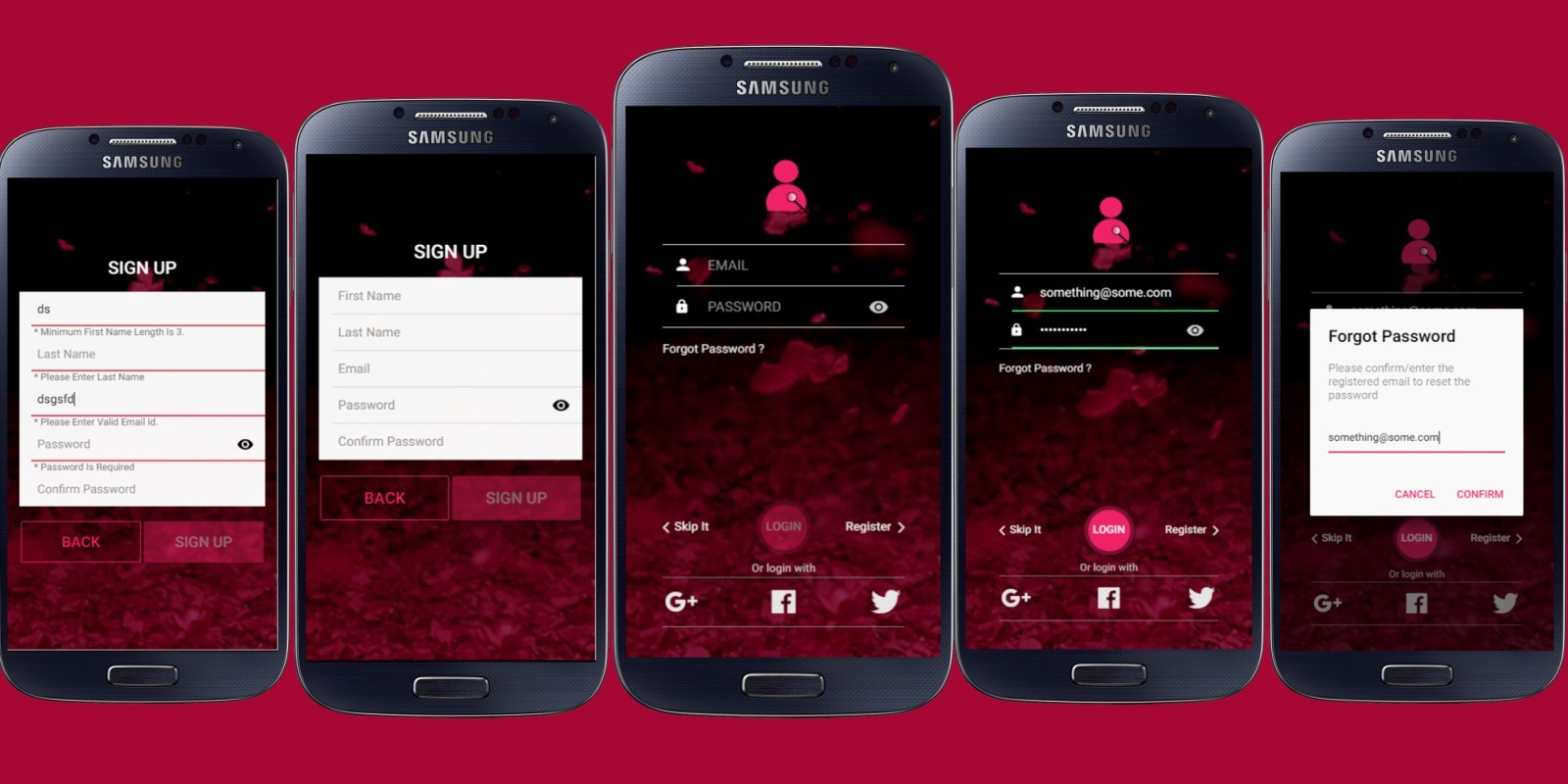 RedCarpet Login - Ionic Login Theme