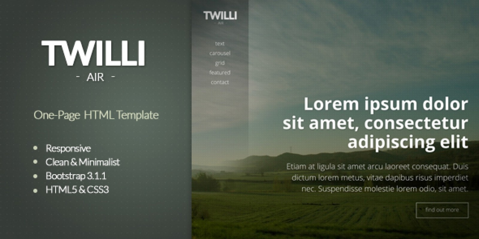 TWILLI Air - Minimalist OnePage HTML Template