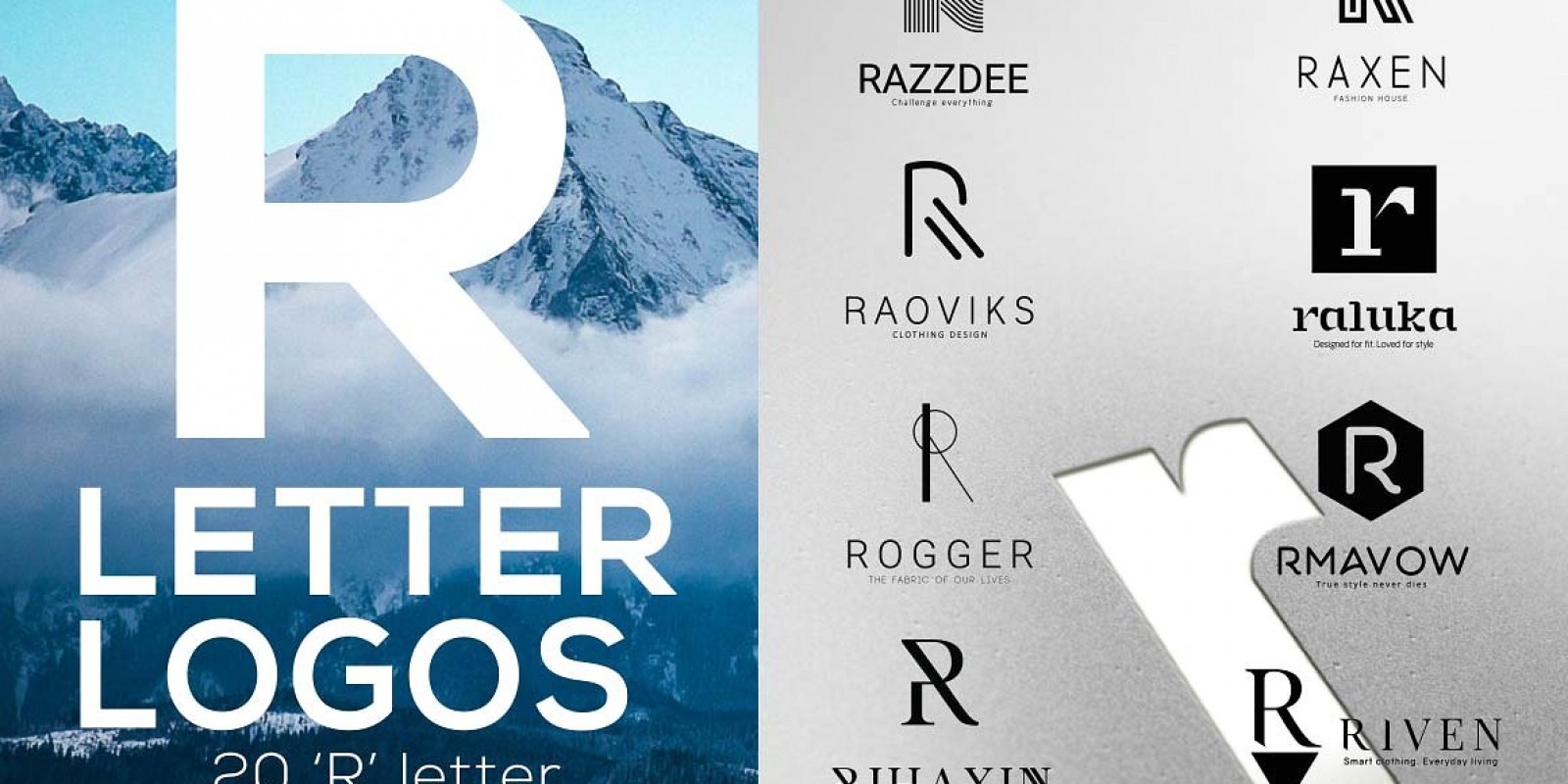 20 R Letter Alphabetic Logos