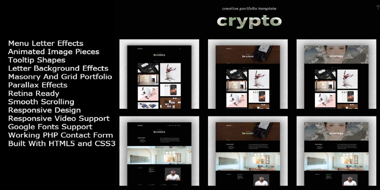 crypto creative portfolio template codester