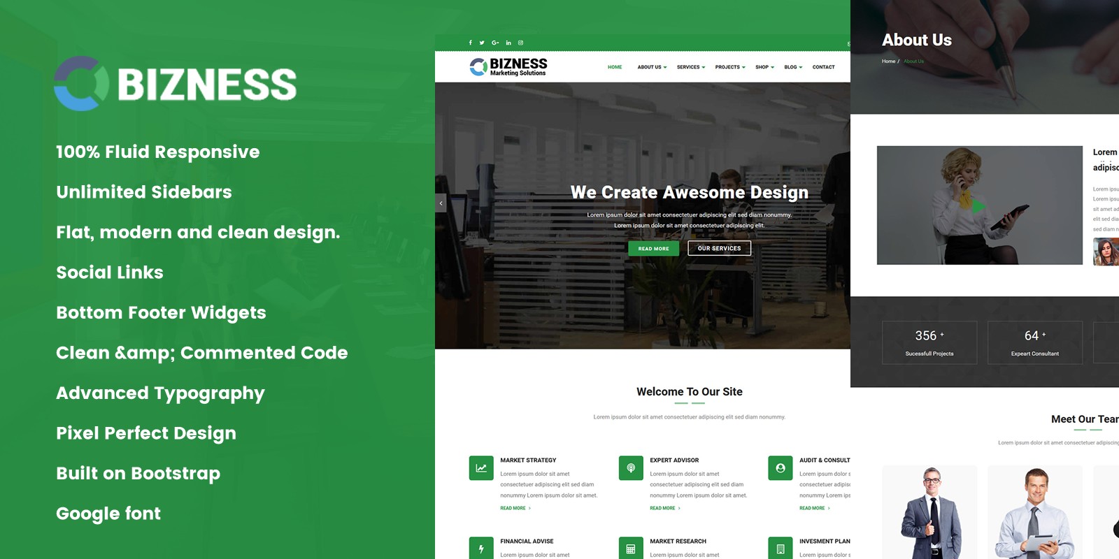 Bizness - Professional Business HTML Template