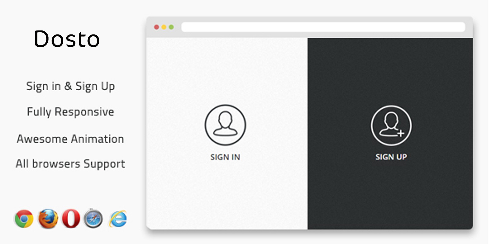 Dosto Login Page - CSS jQuery