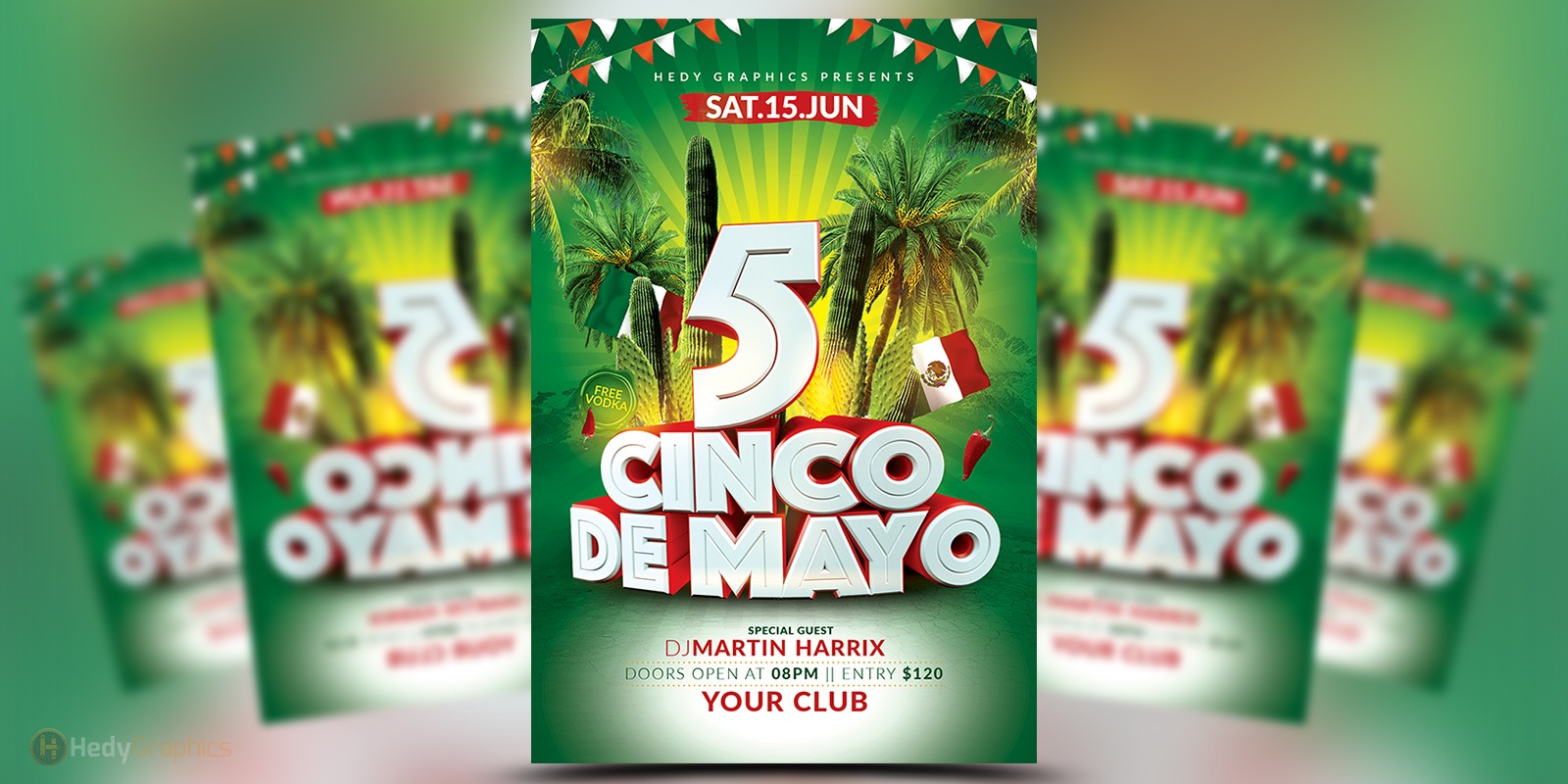 cinco de mayo flyer template codester