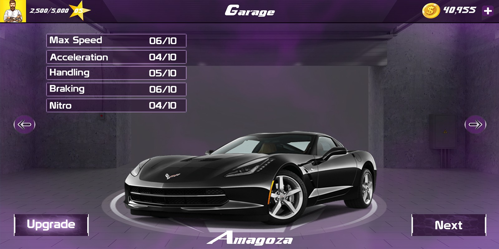 Racing Car Game UI Template Pack 7