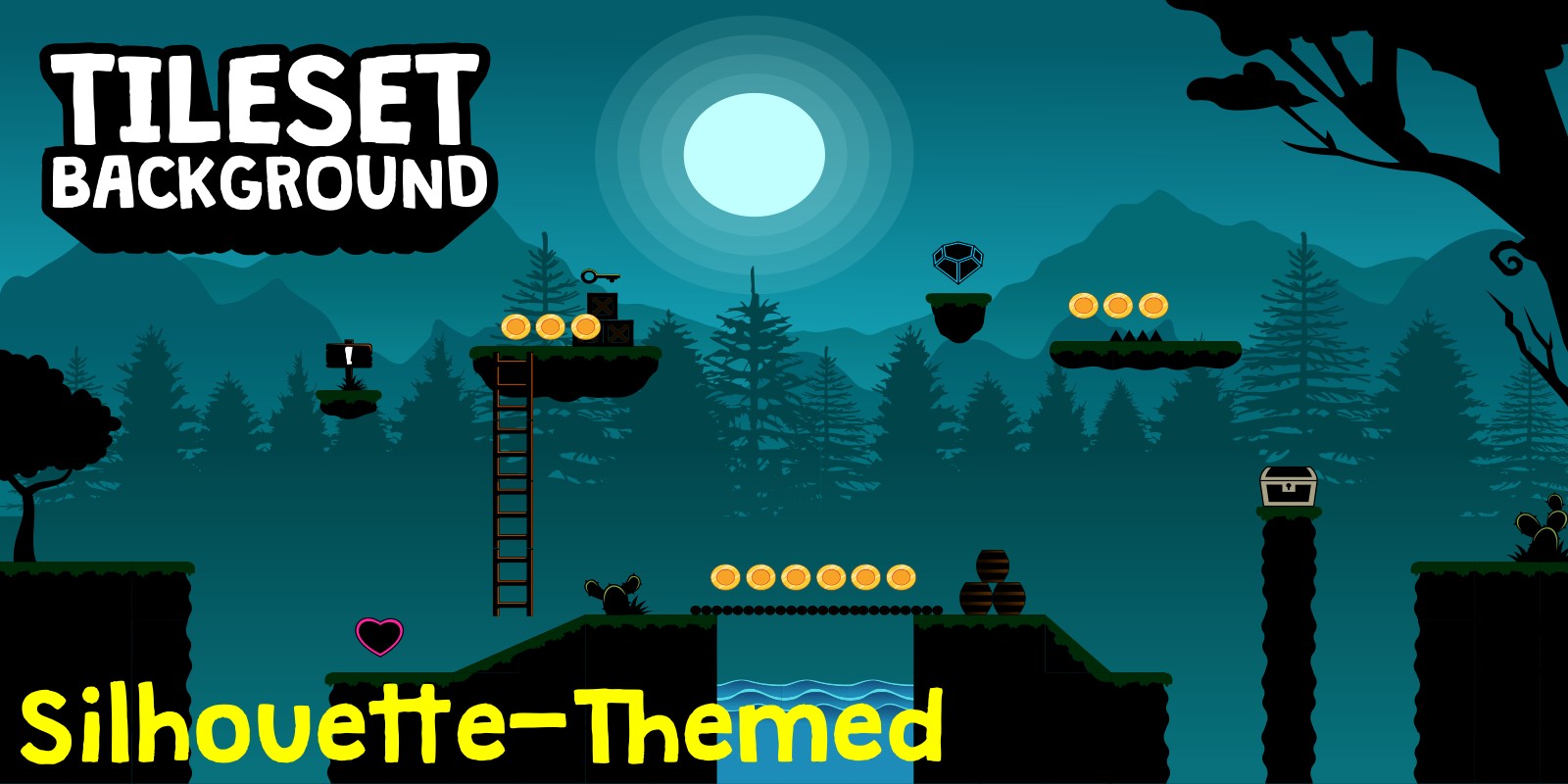 Silhouette Shadow Tileset and Background