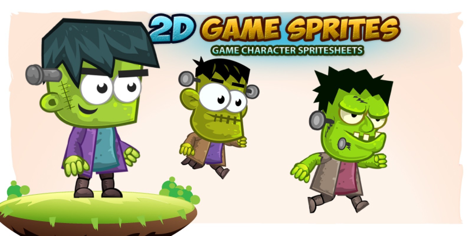 Frankenstein 2D Game Character Sprites