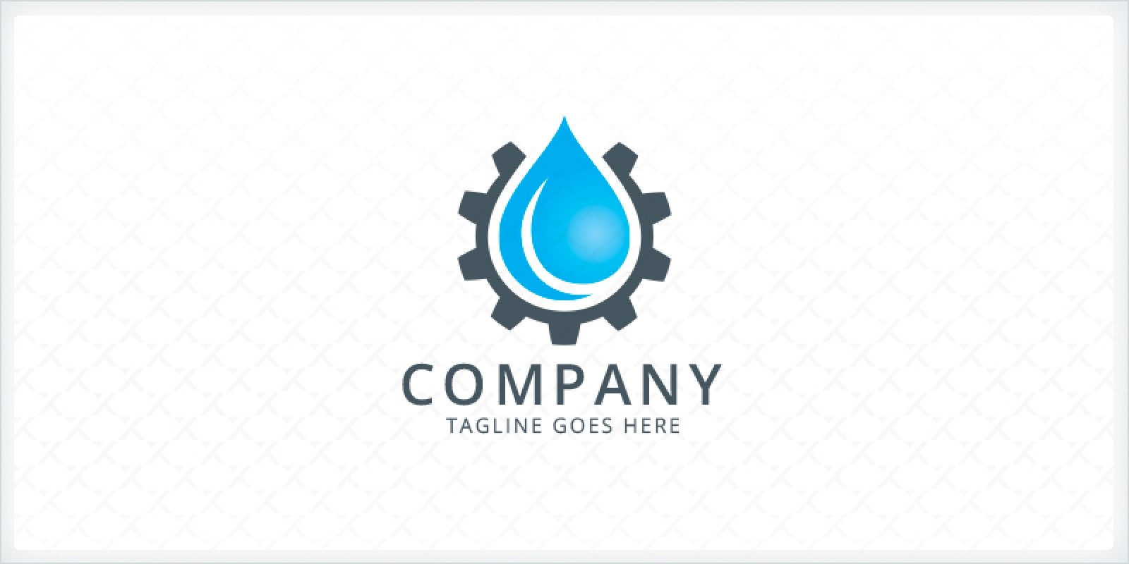 Water droplet and Gear - Plumbing Logo