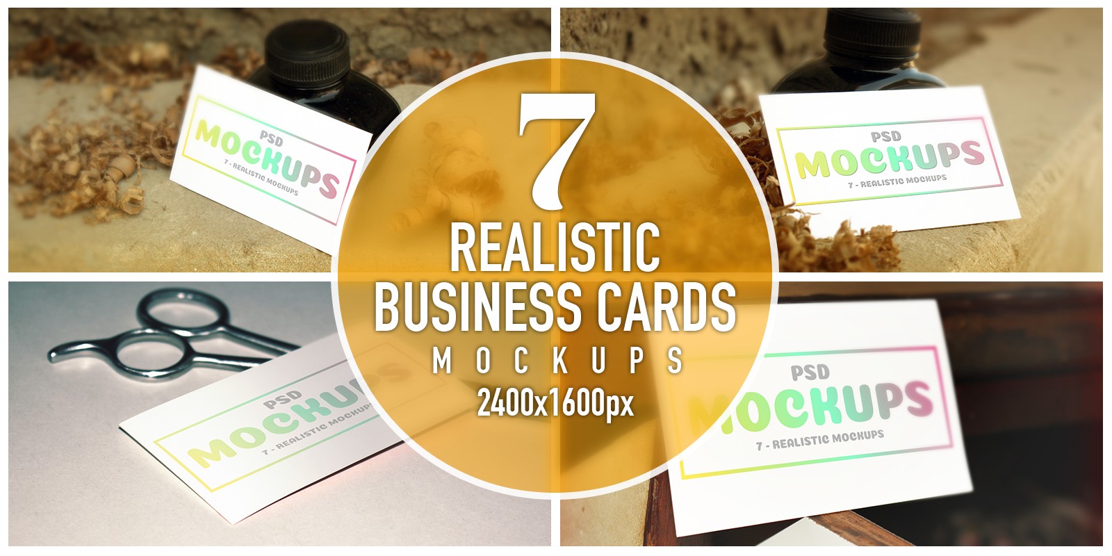 7 Realistic Business Cards Mockups