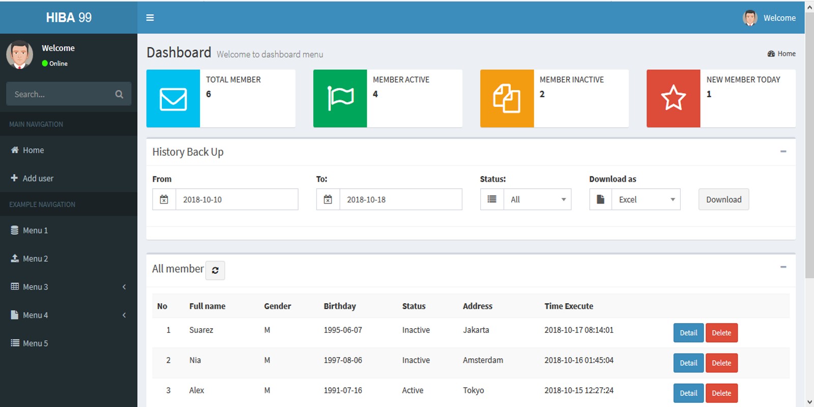 ASP.NET User Data Manage System