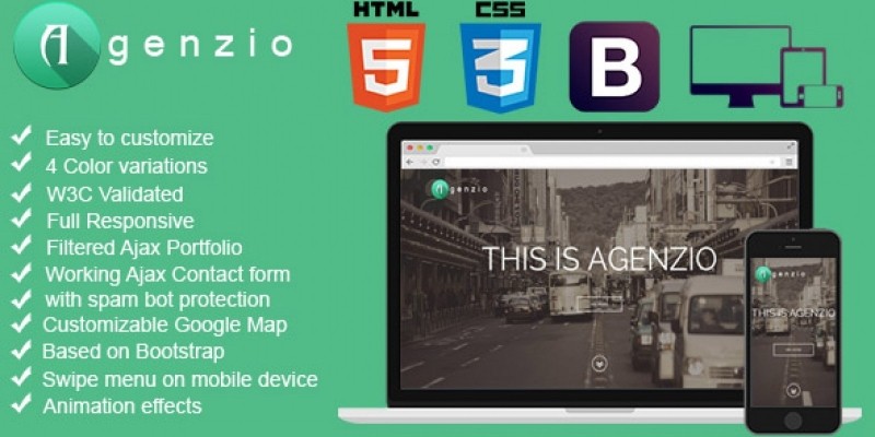 Agenzio - One Page HTML5 responsive Template