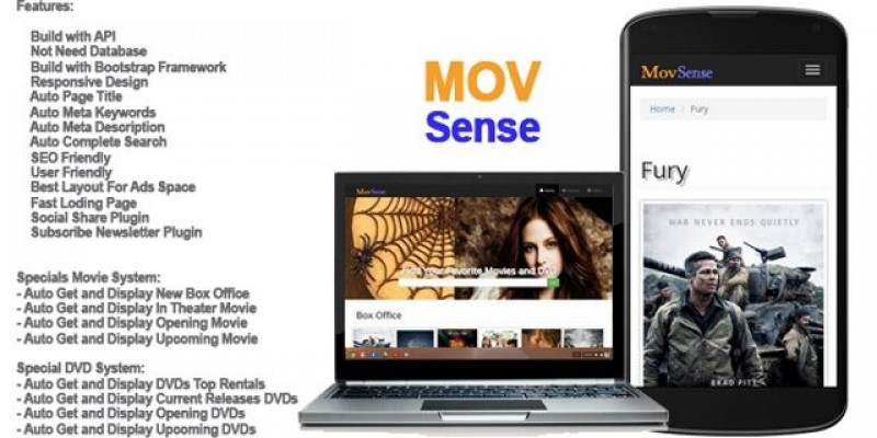 MovSense Automatic Movies Search Engine PHP Script