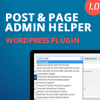 Post Page Admin Helper - Wordpress Plugin
