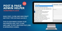 Post Page Admin Helper - Wordpress Plugin Screenshot 1