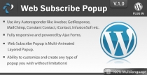 Web Subscribe Popup - Wordpress Plugin Screenshot 1