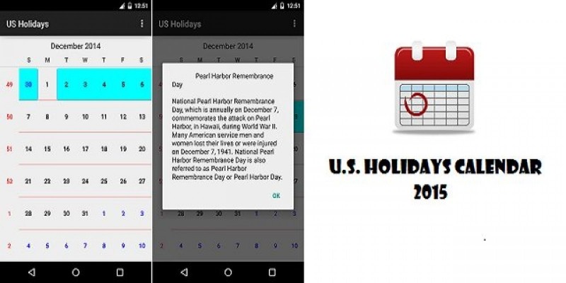 US Holidays Calendar - Android App Source Code