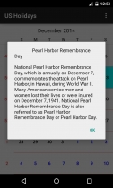 US Holidays Calendar - Android App Source Code Screenshot 2