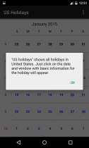 US Holidays Calendar - Android App Source Code Screenshot 3