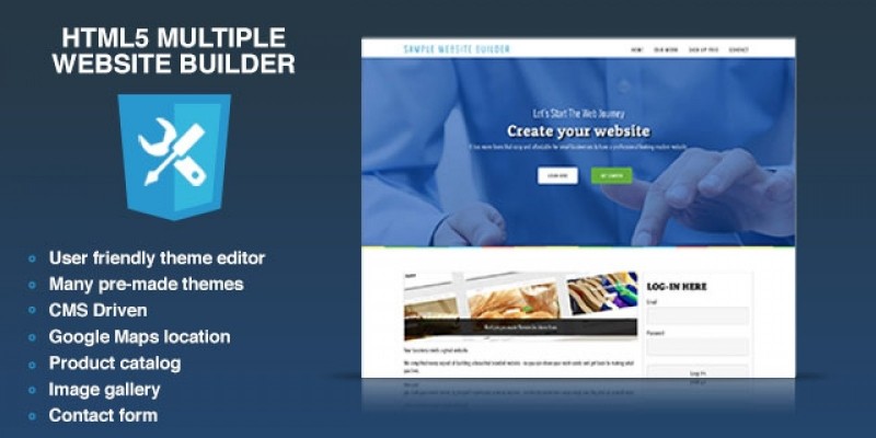 HTML5 Multiple Website Builder - PHP Script
